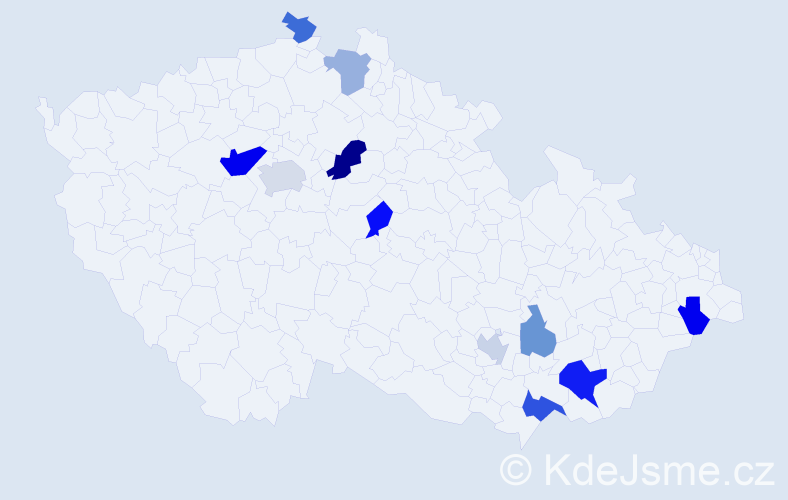 Příjmení: '"Da Silva"', počet výskytů 19 v celé ČR