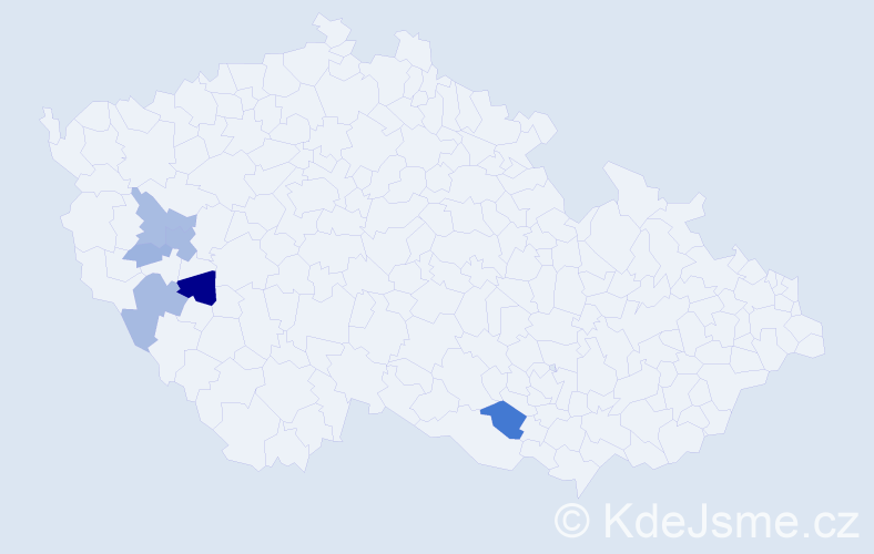 Příjmení: 'Gaiger', počet výskytů 16 v celé ČR