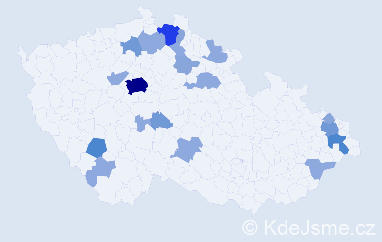 Příjmení: 'Kosáková', počet výskytů 47 v celé ČR