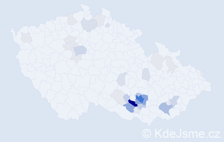 Příjmení: 'Badin', počet výskytů 128 v celé ČR