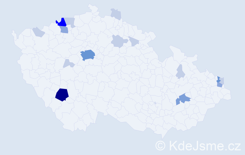 Příjmení: 'Demetr', počet výskytů 42 v celé ČR