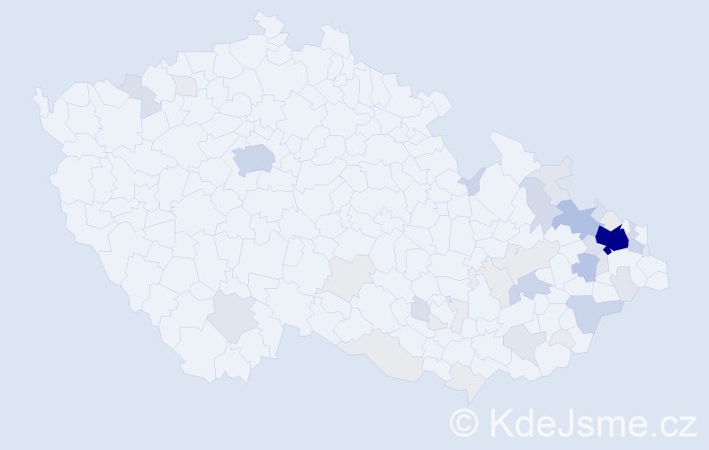 Příjmení: 'Planka', počet výskytů 151 v celé ČR