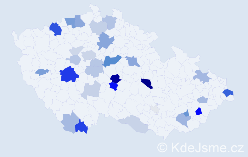 Příjmení: 'Zvolenská', počet výskytů 76 v celé ČR
