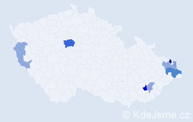 Příjmení: 'Mamicová', počet výskytů 31 v celé ČR