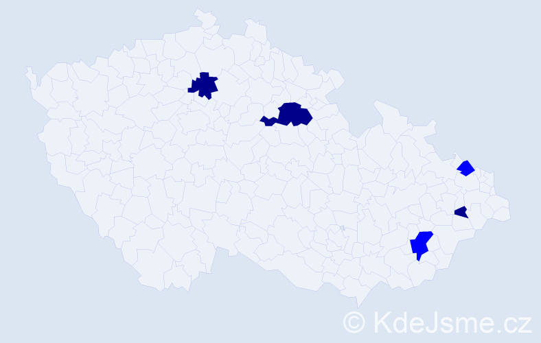 Příjmení: 'Bajánková', počet výskytů 8 v celé ČR