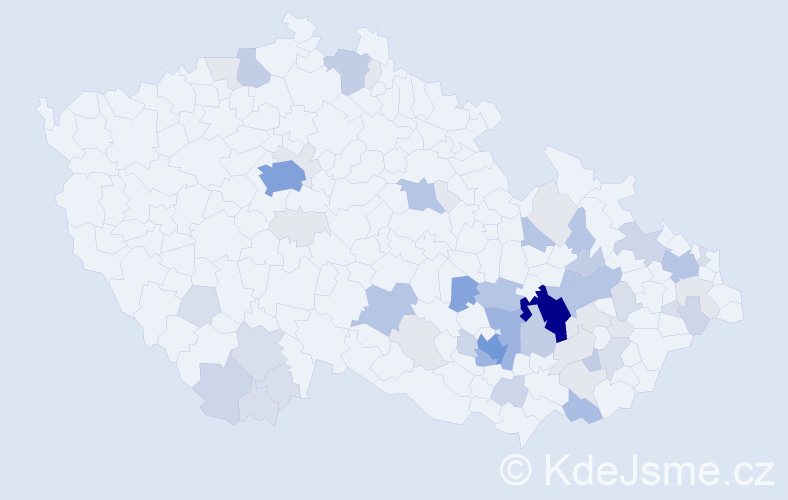 Příjmení: 'Brablec', počet výskytů 195 v celé ČR