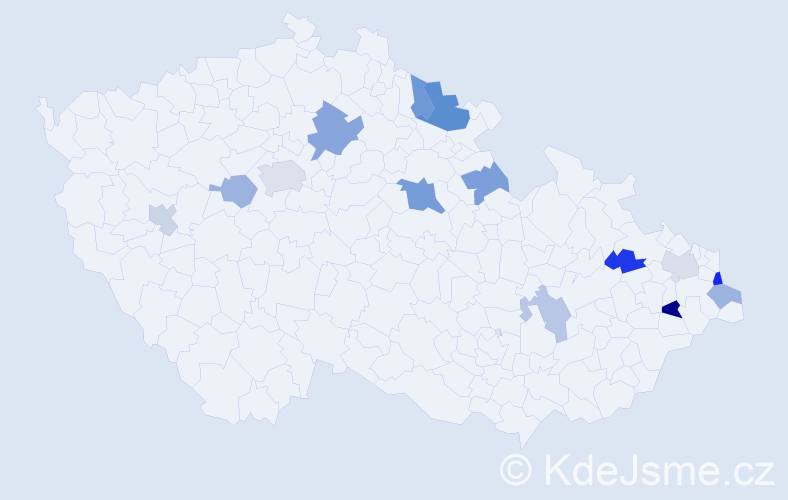 Příjmení: 'Góra', počet výskytů 23 v celé ČR