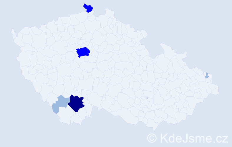 Příjmení: 'Kolar', počet výskytů 12 v celé ČR