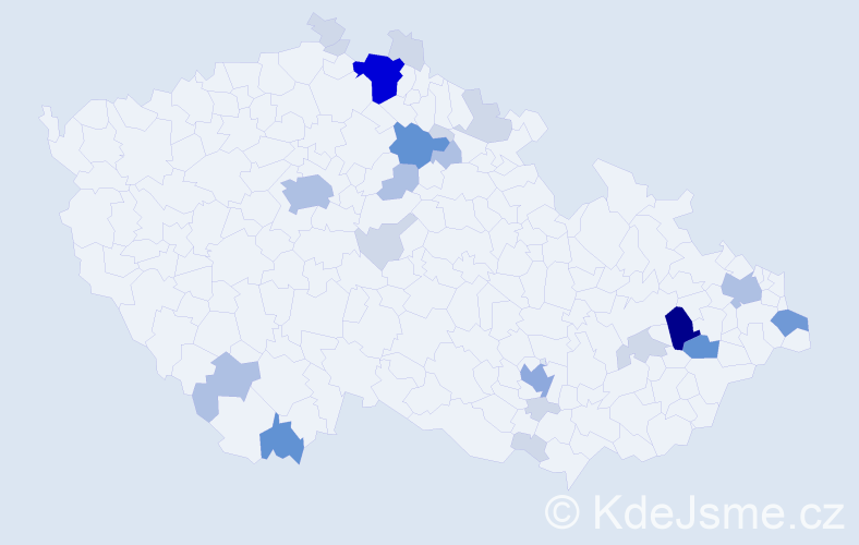 Příjmení: 'Bernkopf', počet výskytů 73 v celé ČR