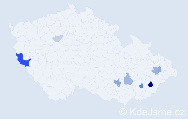 Příjmení: 'Provalilová', počet výskytů 17 v celé ČR
