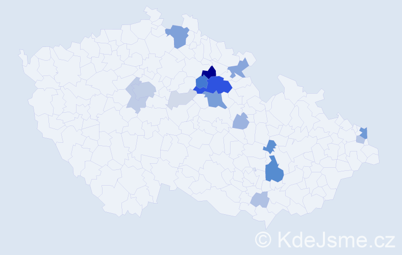 Příjmení: 'Tluková', počet výskytů 67 v celé ČR