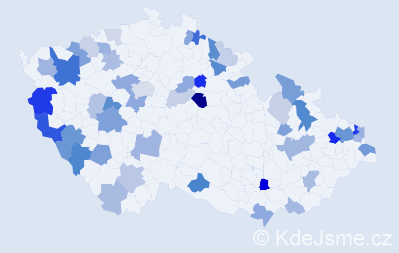 Příjmení: 'Rišková', počet výskytů 119 v celé ČR