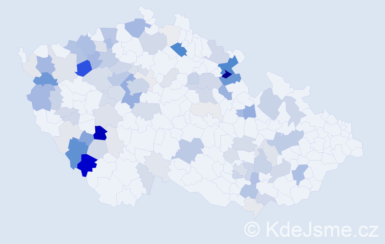 Příjmení: 'Vinterová', počet výskytů 305 v celé ČR