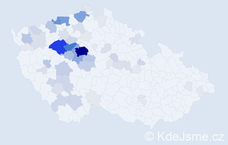 Příjmení: 'Pošta', počet výskytů 233 v celé ČR