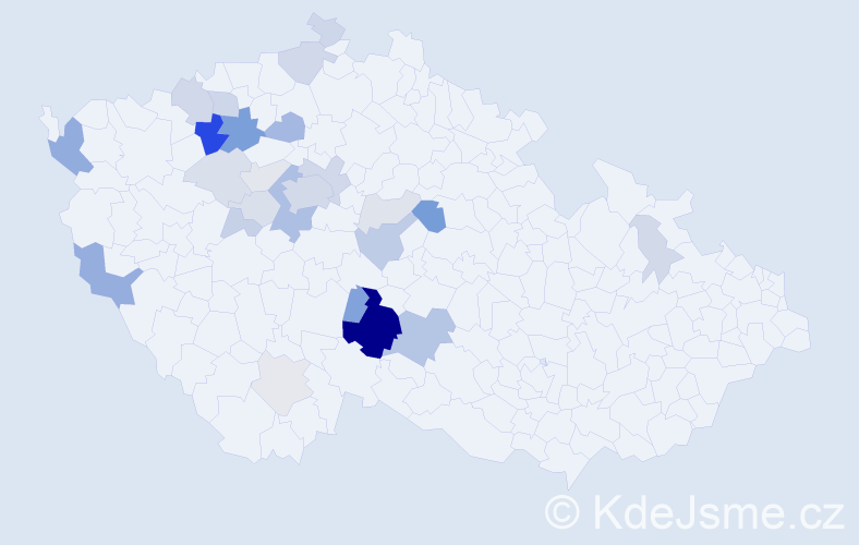 Příjmení: 'Kubisková', počet výskytů 86 v celé ČR