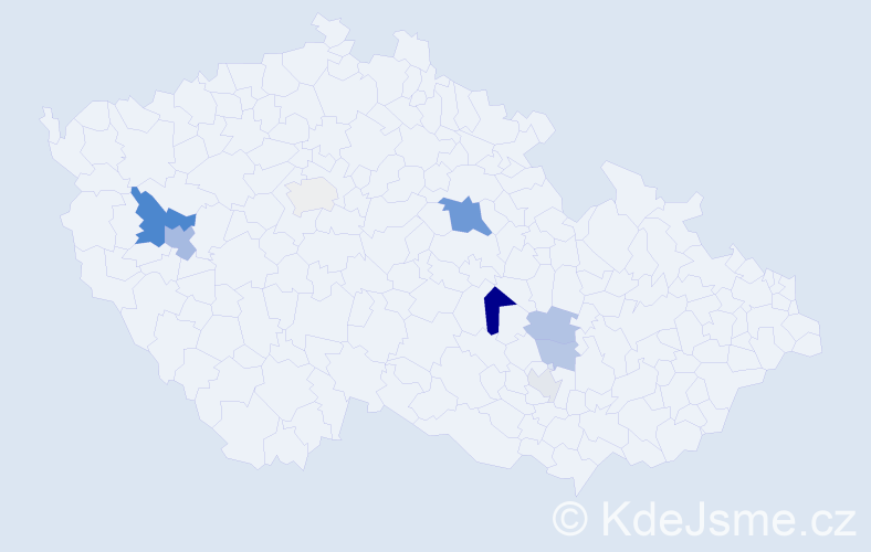 Příjmení: 'Turzo', počet výskytů 19 v celé ČR