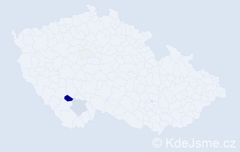 Příjmení: 'Gribáčová', počet výskytů 4 v celé ČR