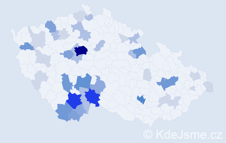 Příjmení: 'Pivcová', počet výskytů 126 v celé ČR