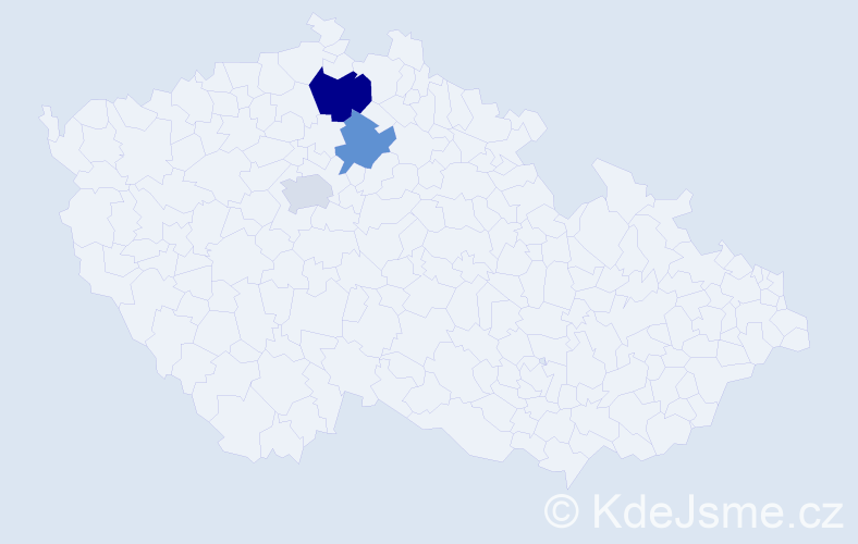 Příjmení: 'Kic', počet výskytů 4 v celé ČR