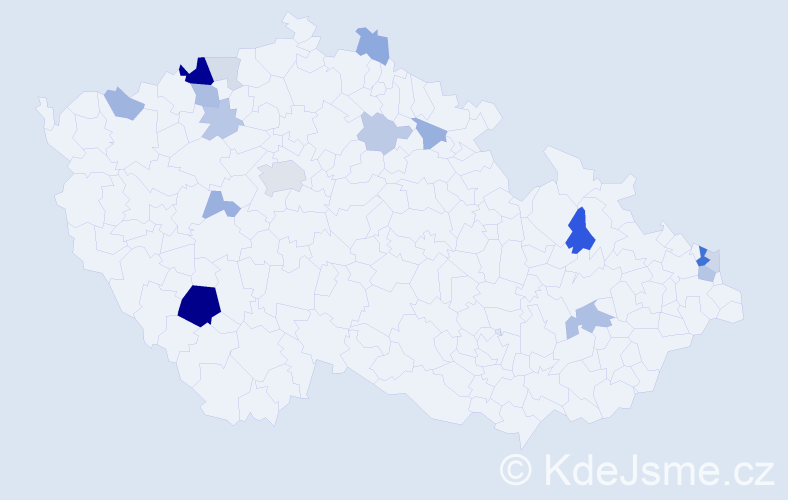Příjmení: 'Demetr', počet výskytů 43 v celé ČR