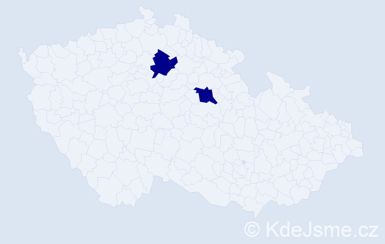 Příjmení: 'Kostra', počet výskytů 4 v celé ČR