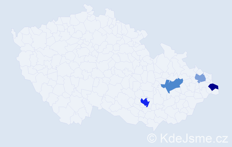 Příjmení: 'Blaude', počet výskytů 6 v celé ČR