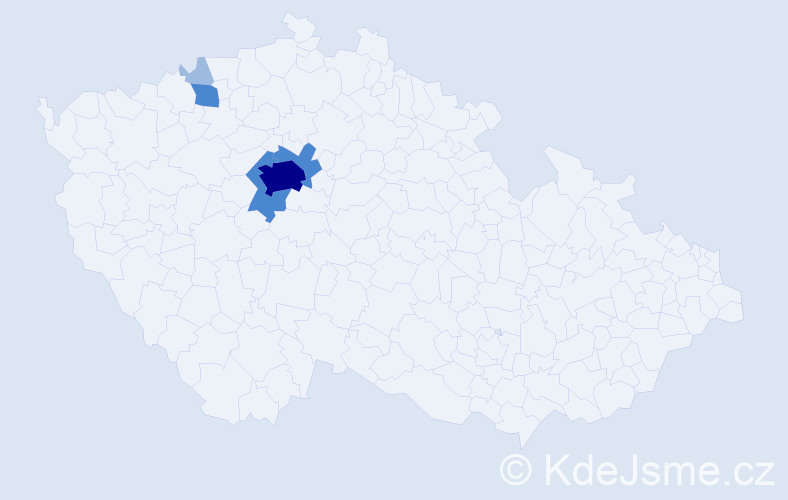 Příjmení: 'Wohlová', počet výskytů 11 v celé ČR