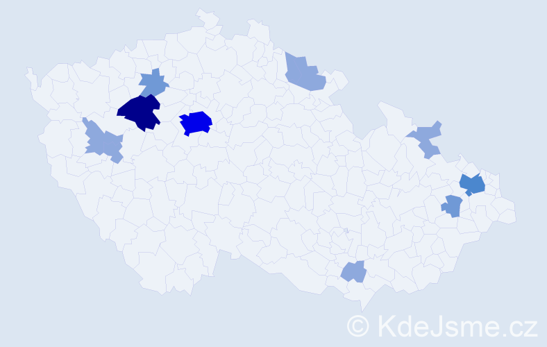 Příjmení: 'Kobsa', počet výskytů 24 v celé ČR