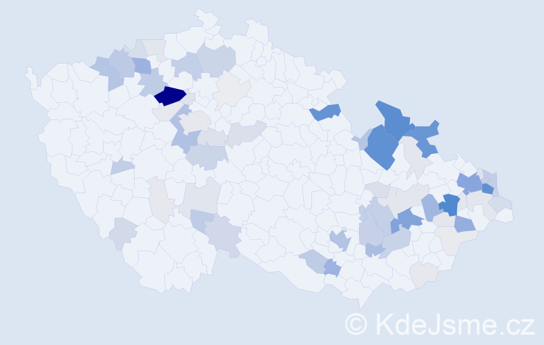 Příjmení: 'Pokuta', počet výskytů 383 v celé ČR
