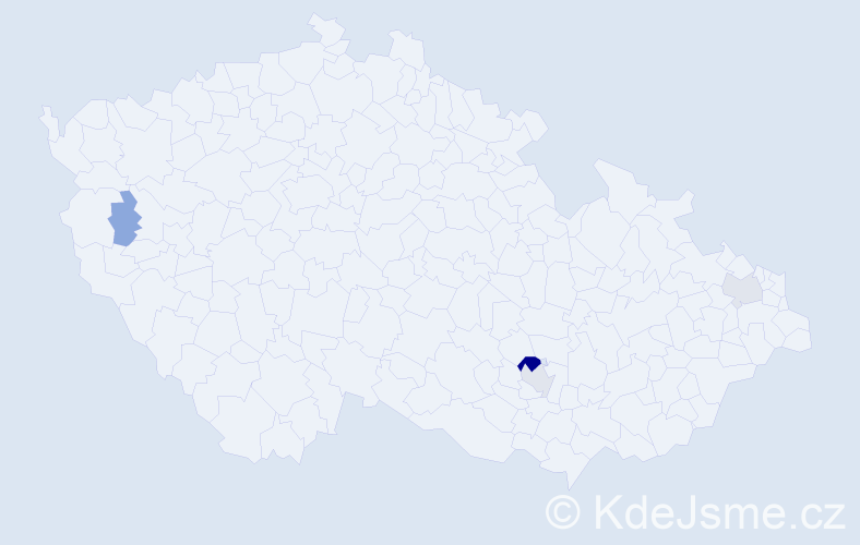 Příjmení: 'Vladovová', počet výskytů 11 v celé ČR
