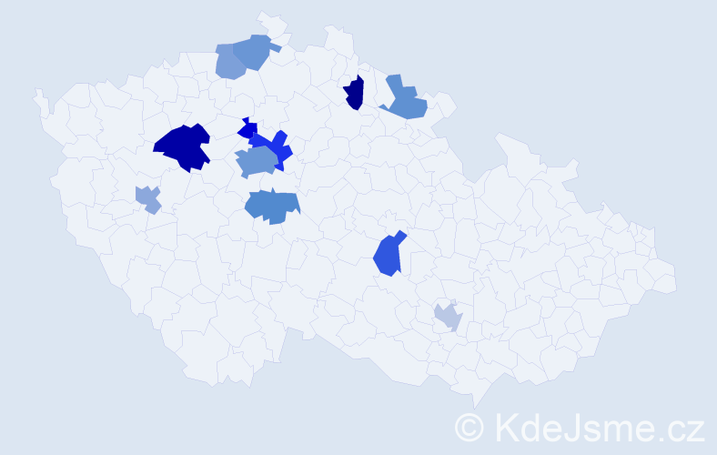 Příjmení: 'Kovbasnyuk', počet výskytů 22 v celé ČR