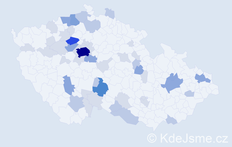 Příjmení: 'Frycová', počet výskytů 119 v celé ČR