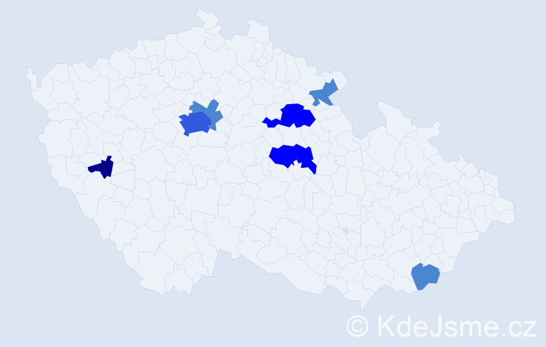 Příjmení: 'Hodic', počet výskytů 22 v celé ČR