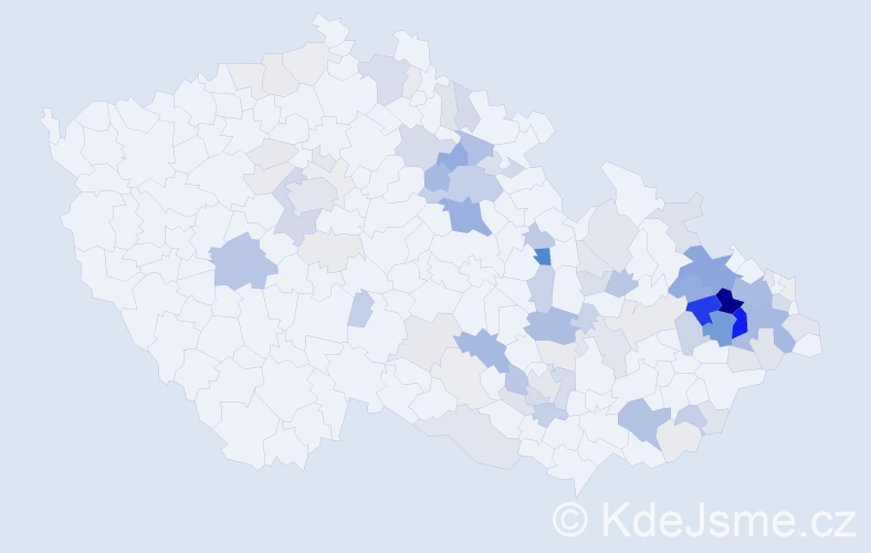 Příjmení: 'Demlová', počet výskytů 372 v celé ČR