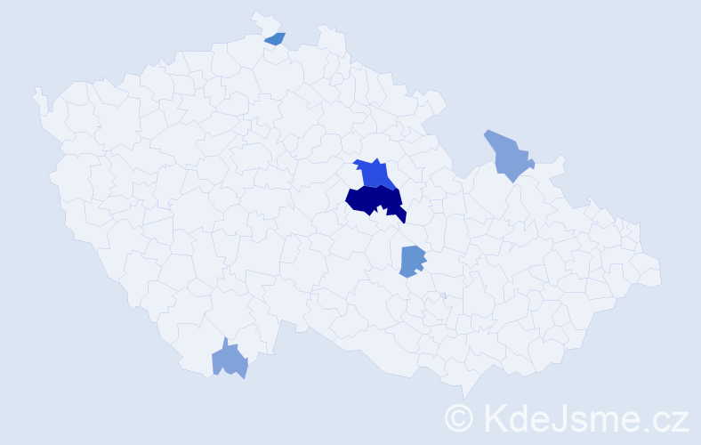 Příjmení: 'Bondor', počet výskytů 24 v celé ČR