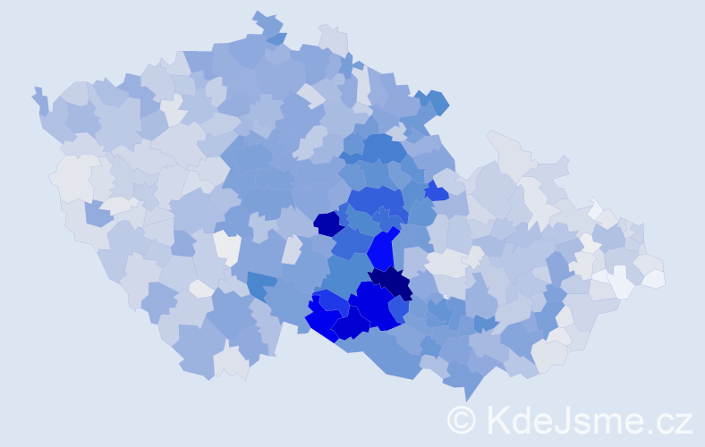 Příjmení: 'Doležal', počet výskytů 8825 v celé ČR