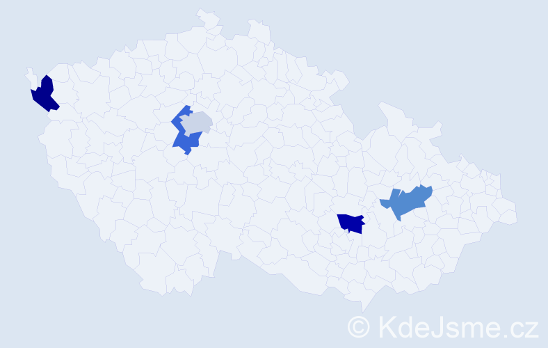 Příjmení: 'Erdenetsogt', počet výskytů 5 v celé ČR