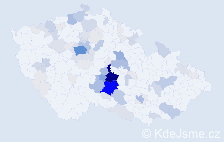 Příjmení: 'Krpálek', počet výskytů 286 v celé ČR