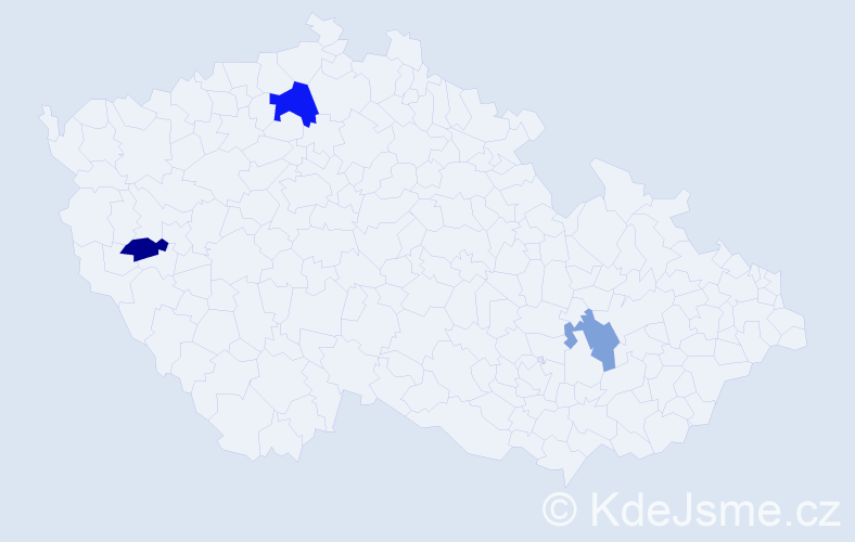 Příjmení: 'Kolibárová', počet výskytů 4 v celé ČR