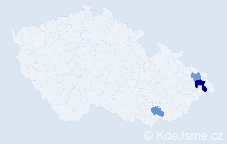Příjmení: 'Skalba', počet výskytů 8 v celé ČR