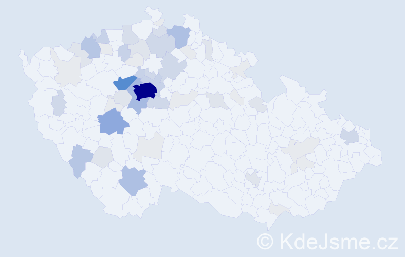 Příjmení: 'Vyšín', počet výskytů 217 v celé ČR