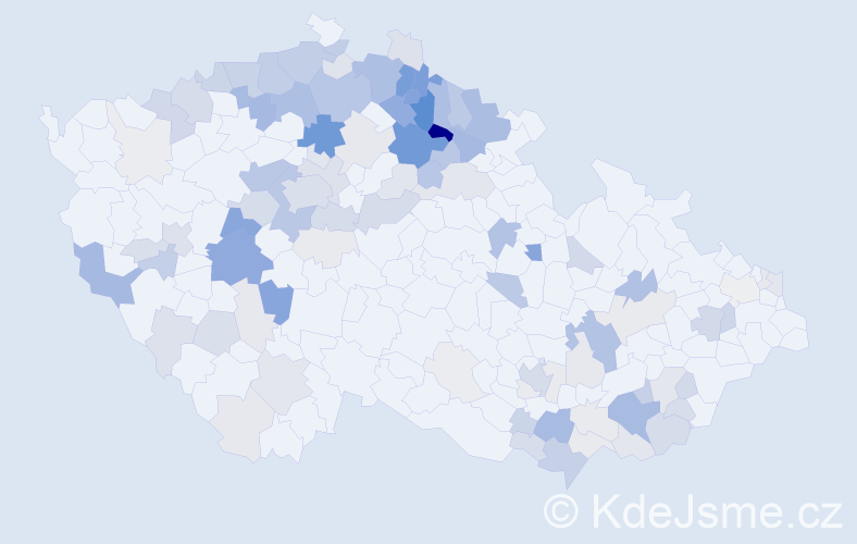 Příjmení: 'Patková', počet výskytů 389 v celé ČR