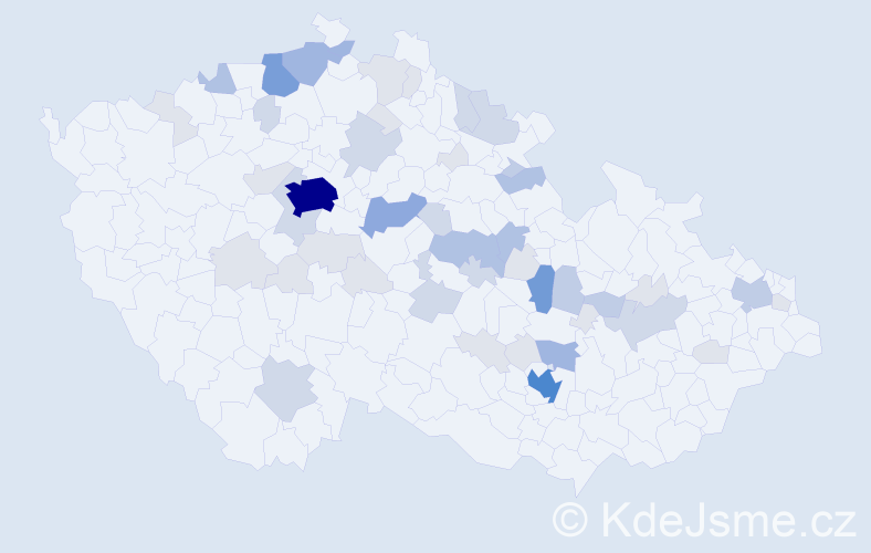 Příjmení: 'Machatová', počet výskytů 151 v celé ČR