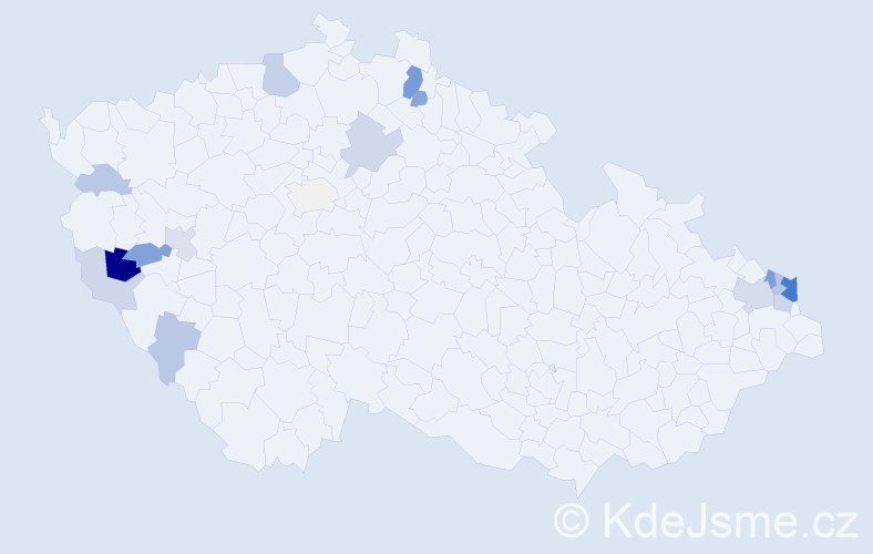 Příjmení: 'Stadtherr', počet výskytů 49 v celé ČR