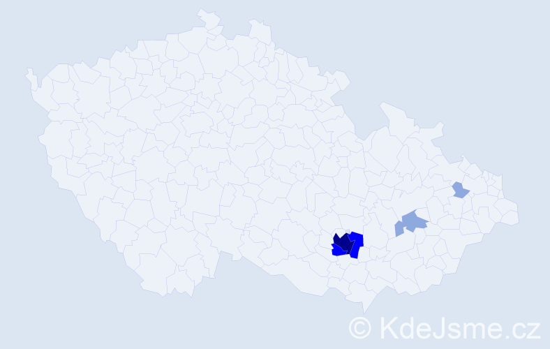 Příjmení: 'Čandrlová', počet výskytů 14 v celé ČR