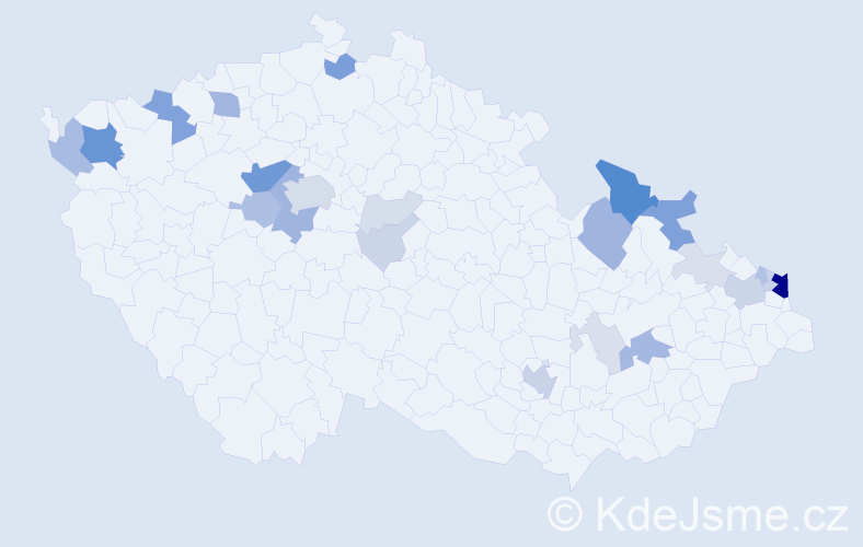 Příjmení: 'Mišalková', počet výskytů 88 v celé ČR