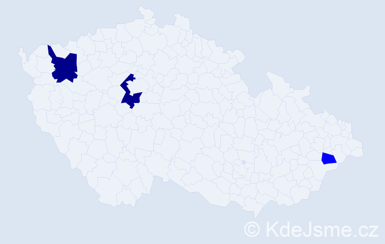 Příjmení: 'Bohnová', počet výskytů 5 v celé ČR