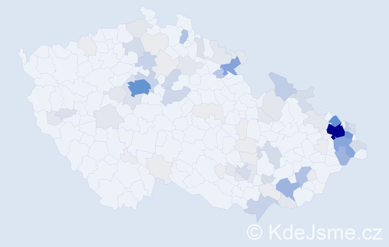Příjmení: 'Kubina', počet výskytů 358 v celé ČR