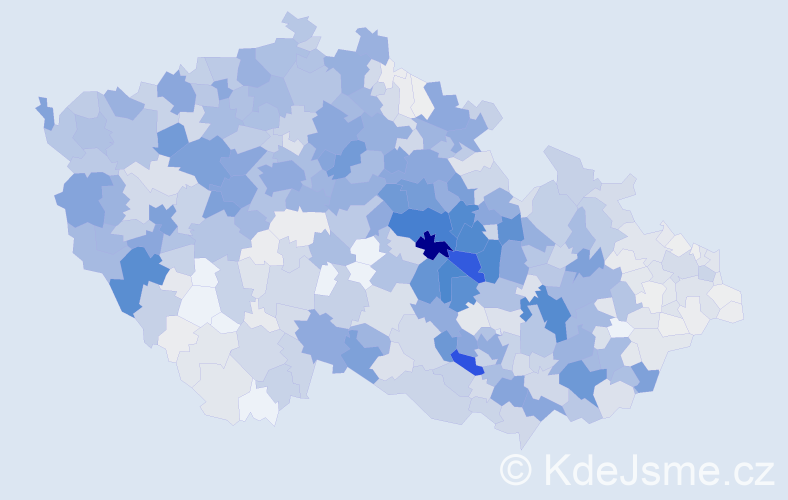 Příjmení: 'Bureš', počet výskytů 5437 v celé ČR