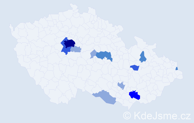 Příjmení: 'Lilek', počet výskytů 25 v celé ČR